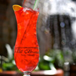 Hurricane, famous drink from Pat O'Briens, red drink with blurred background
